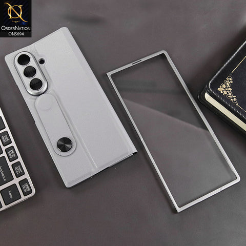 Samsung Galaxy Z Fold 7 Cover - Gray - New Premium Quality Slim Flip Case With Card Holding Options Designed By GKK