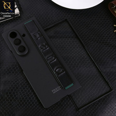 Samsung Galaxy Z Fold 7 Cover - Black - New Premium Quality Slim Flip Case With Strap For Holding Options Designed By GKK