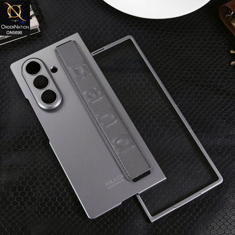 Samsung Galaxy Z Fold 7 Cover - Gray - New Premium Quality Slim Flip Case With Strap For Holding Options Designed By GKK