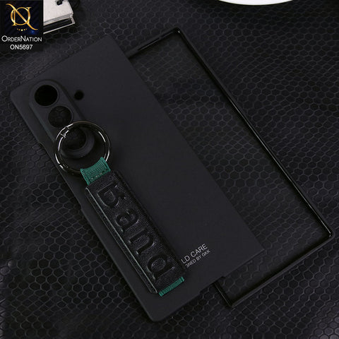 Samsung Galaxy Z Fold 7 Cover - Black - New Premium Quality Slim Flip Case With Strap And Ring For Holding Options Designed By GKK