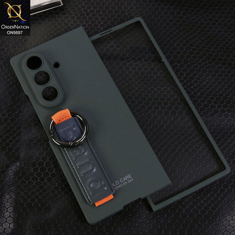 Samsung Galaxy Z Fold 7 Cover - Green - New Premium Quality Slim Flip Case With Strap And Ring For Holding Options Designed By GKK