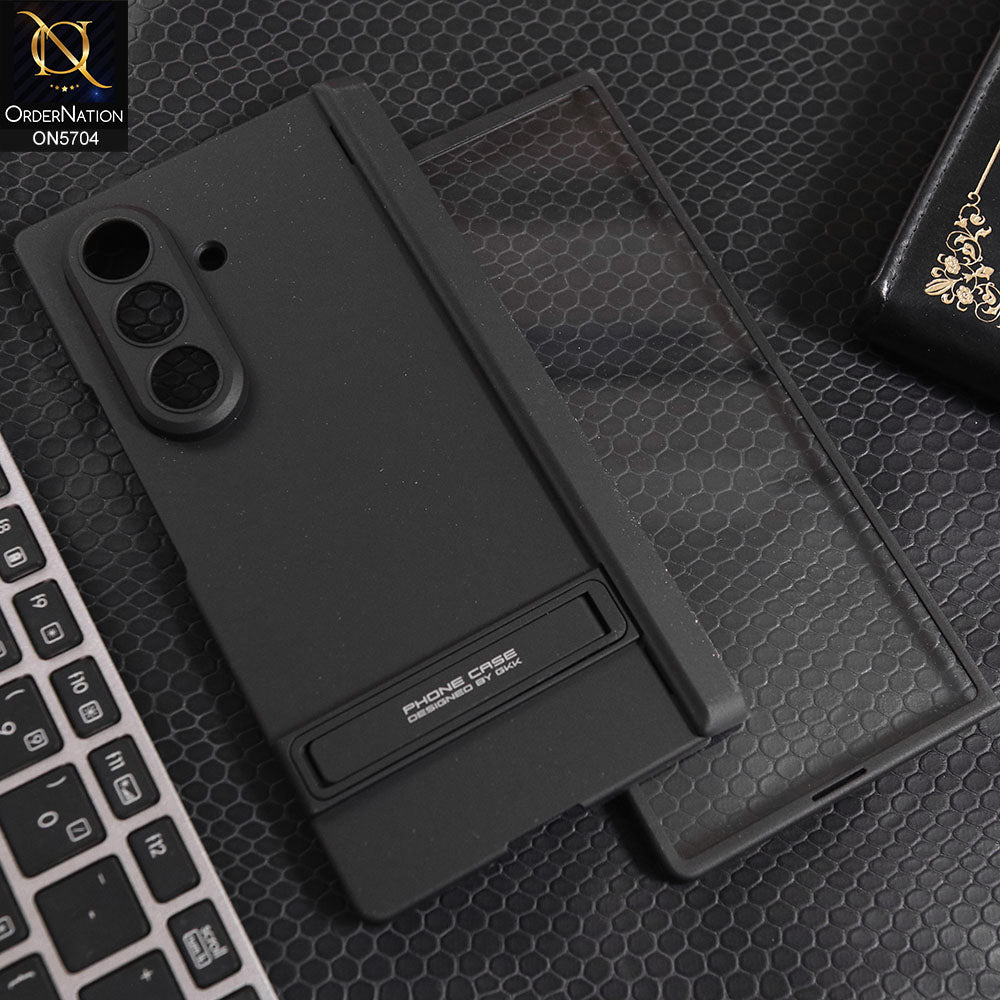 Samsung Galaxy Z Fold 7 Cover - Black - New Premium Quality Pc Shell Case With Sepaarte Tempered Film Designed By GKK