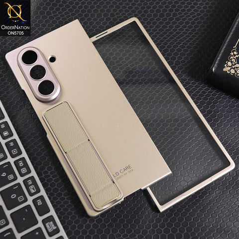 Samsung Galaxy Z Fold 7 Cover - Golden - New Premium Quality Pc Shell With Strap For Holding Options Designed By GKK