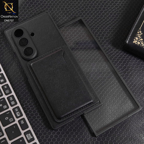Samsung Galaxy Z Fold 7 Cover - Black - New Premium Quality Pc Shell Case With Card Space For Card Holding Options Designed By GKK
