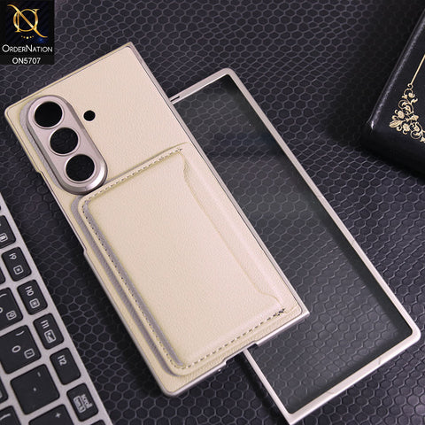 Samsung Galaxy Z Fold 7 Cover - Golden - New Premium Quality Pc Shell Case With Card Space For Card Holding Options Designed By GKK