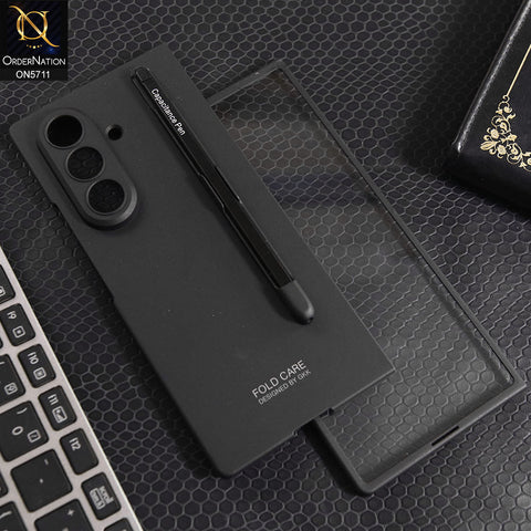 Samsung Galaxy Z Fold 7 Cover - Black - New Premium Quality Pc Shell Case With Stylus Pen And Separate Tempered Film With Ring Designed By GKK