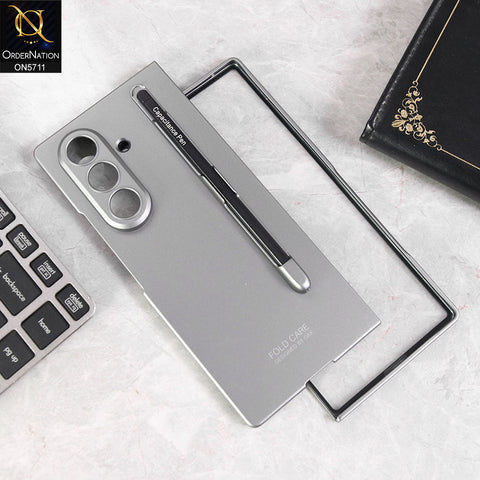 Samsung Galaxy Z Fold 7 Cover - Gray - New Premium Quality Pc Shell Case With Stylus Pen And Separate Tempered Film With Ring Designed By GKK
