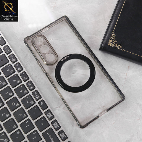 Samsung Galaxy Z Fold 7 Cover - Black - New High Quality Slim Tpu Soft Bordered Case With KickStand Designed By GKK