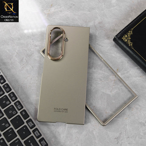 Samsung Galaxy Z Fold 7 Cover - Golden - New Premium Quality Pc Shell Case With Separate Tempered Film Designd By GKK