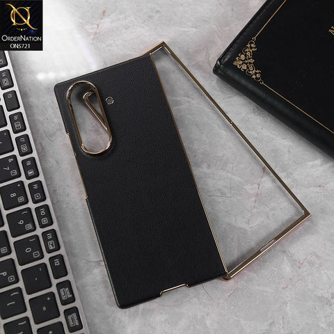 Samsung Galaxy Z Fold 7 Cover - Black - New High Quality Slim Pc Matte Leather Shell Case Designed By GKK