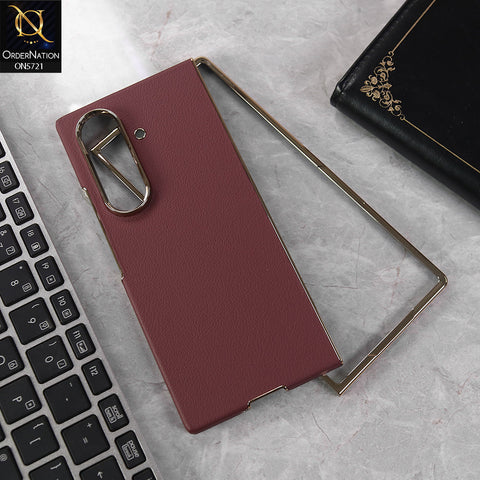 Samsung Galaxy Z Fold 7 Cover - Red - New High Quality Slim Pc  Matte Leather Shell Case Designed By GKK