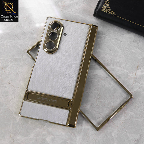 Samsung Galaxy Z Fold 7 Cover - Golden - New Premium Quality Pc Shell Case With Separate Bracket Film Designd By GKK