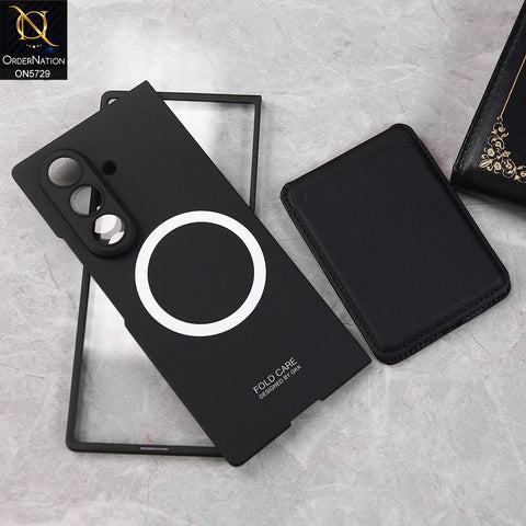 Samsung Galaxy Z Fold 7 Cover - Black - New Premium Quality Pc Shell Case With Magnetic Card Holder For Card Holding Options Designed By GKK