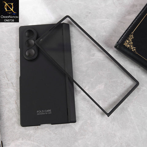 Samsung Galaxy Z Fold 7 Cover - Black - New Premium Quality Pc Slim  Shell Case With   Separate Bracket Flim Designed By GKK