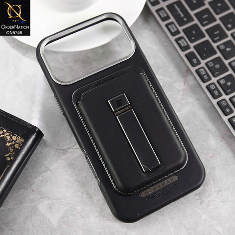 iPhone 17 Pro Max Cover - Black - New Premium RimbMax High Quality Leather  Case With Premium Quality Magnatic Card Holding Options And KickStand