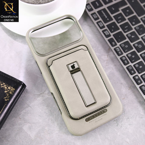 iPhone 17 Pro Max Cover - White - New Premium RimbMax High Quality Leather  Case With Premium Quality Magnatic Card Holding Options And KickStand