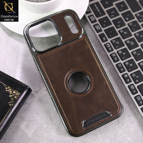 iPhone 17 Pro Max Cover - Coffee - New Premium RimbMax High Quality Leather  Case