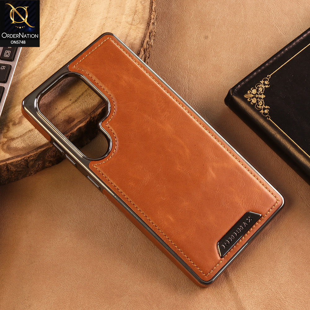 Samsung Galaxy S25 Ultra Cover -  Brown - New Premium RimbMax High Quality Leather  Case