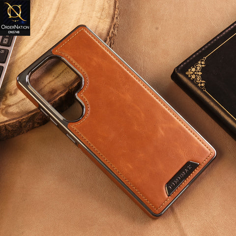 Samsung Galaxy S25 Ultra Cover -  Brown - New Premium RimbMax High Quality Leather  Case