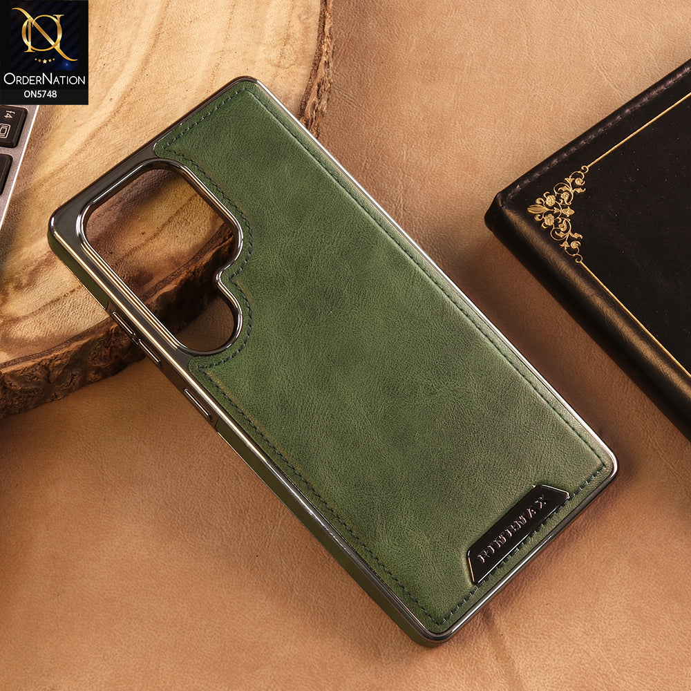 Samsung Galaxy S25 Ultra Cover -  Green - New Premium RimbMax High Quality Leather  Case