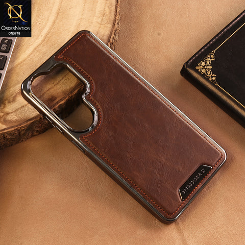 Samsung Galaxy S26 Ultra Cover -  Coffee - New Premium RimbMax High Quality Leather  Case