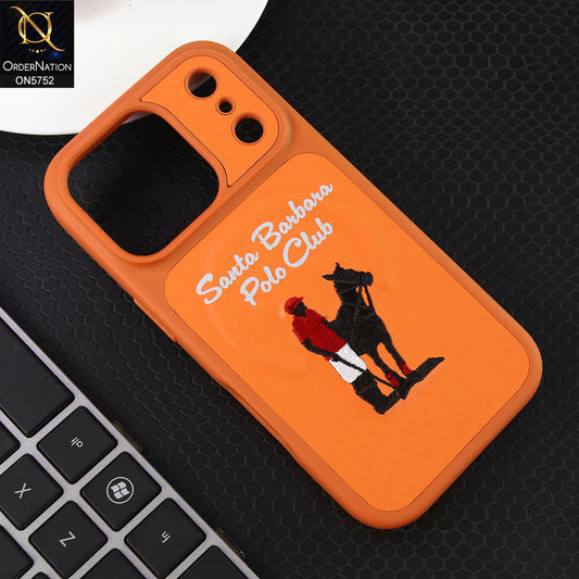 iPhone 17 Pro Max Cover - Orange -New Premium Matte Leather Embroidery Case With Built-In Magsafe