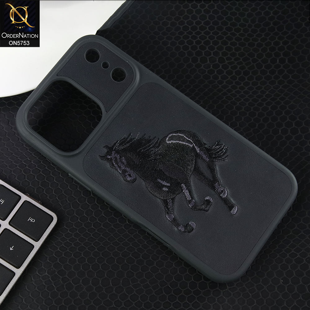 iPhone 17 Pro Max Cover - Black -New Premium Matte Leather Embroidery Case With Built-In Magsafe