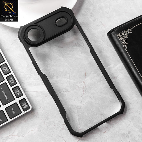 iPhone 17 Air Cover - Black - New Premium Design TPU Soft Bordered And Glass Case