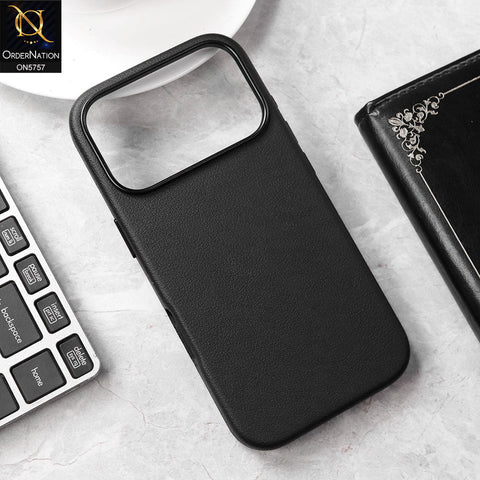 iPhone 17 Pro Cover - Black - New Premium Quality Matte Leather Textured Case With Built-In MagSafe