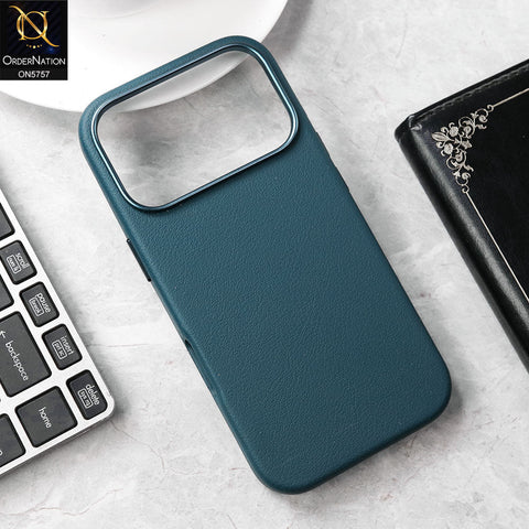 iPhone 17 Pro Cover - Blue - New Premium Quality Matte Leather Textured Case With Built-In MagSafe