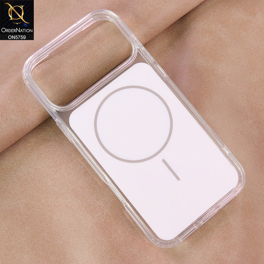 iPhone 17 Pro Max Cover - White - New Youksh Premium High Quality TPU Soft Bordered Case With MagSafe