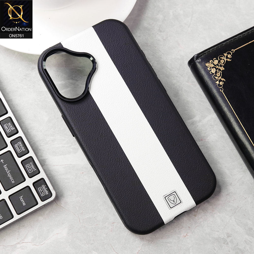 iPhone 17 Cover - Black - Brand New Youksh Premium Leather Textured Liner Design Case With Metal Camera Ring