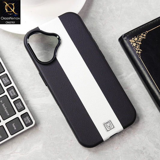 iPhone 17 Cover - Black - Brand New Youksh Premium Leather Textured Liner Design Case With Metal Camera Ring