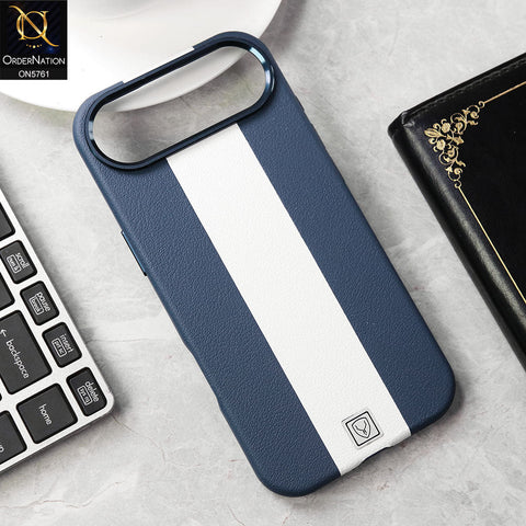 iPhone 17 Air Cover - Blue - Brand New Youksh Premium Leather Textured Liner Design Case With Metal Camera Ring