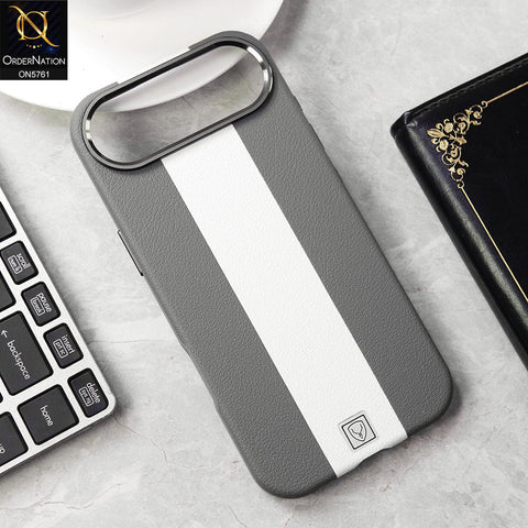 iPhone 17 Air Cover - Gray - Brand New Youksh Premium Leather Textured Liner Design Case With Metal Camera Ring