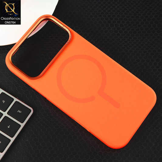 iPhone 17 Pro Max Cover - Orange -New Youksh Premium Carbon Fivber Texture Case With Metal Camera Ring