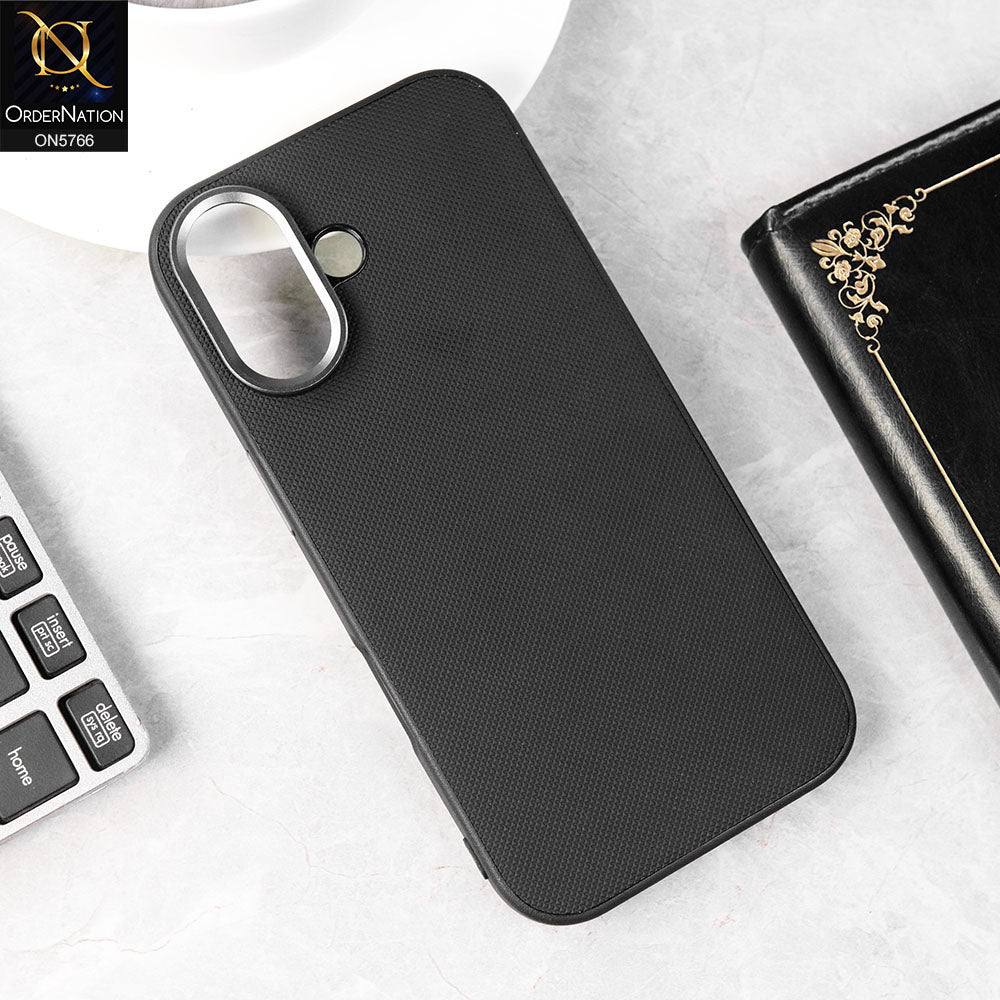 iPhone 17 Cover - Black - Brand New Youksh Premium Tpu Textured Case With Metal Camera Ring