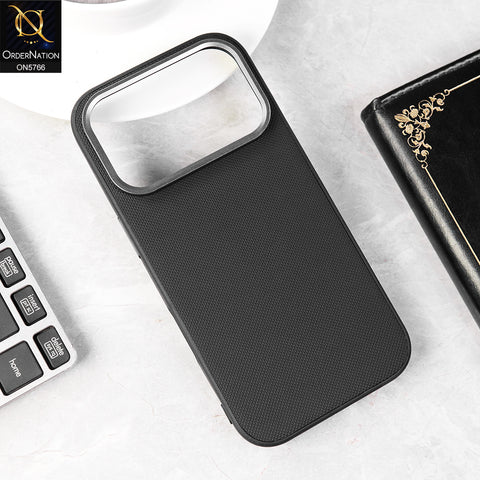 iPhone 17 Pro Max Cover - Black - Brand New Youksh Premium Tpu Textured Case With Metal Camera Ring