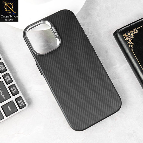 iPhone 17 Cover - Black - Brand New Youksh Premium carbon Fiber Texture Case With Metal Camera Ring