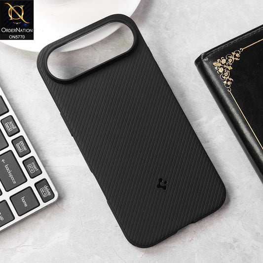 iPhone 17 Air Cover - Black - New Premium Quality Matte Leather Textured Case With Built-In MagSafe