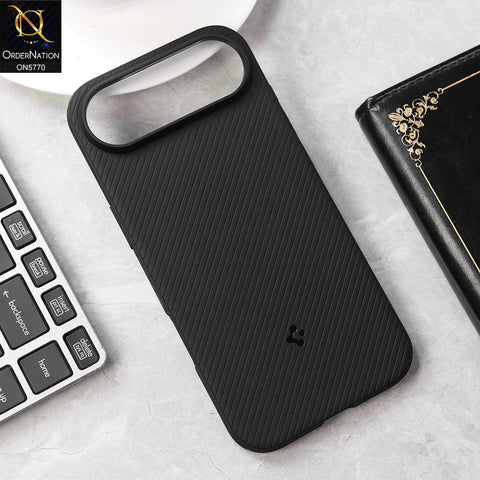 iPhone 17 Air Cover - Black - New Premium Quality Matte Leather Textured Case With Built-In MagSafe