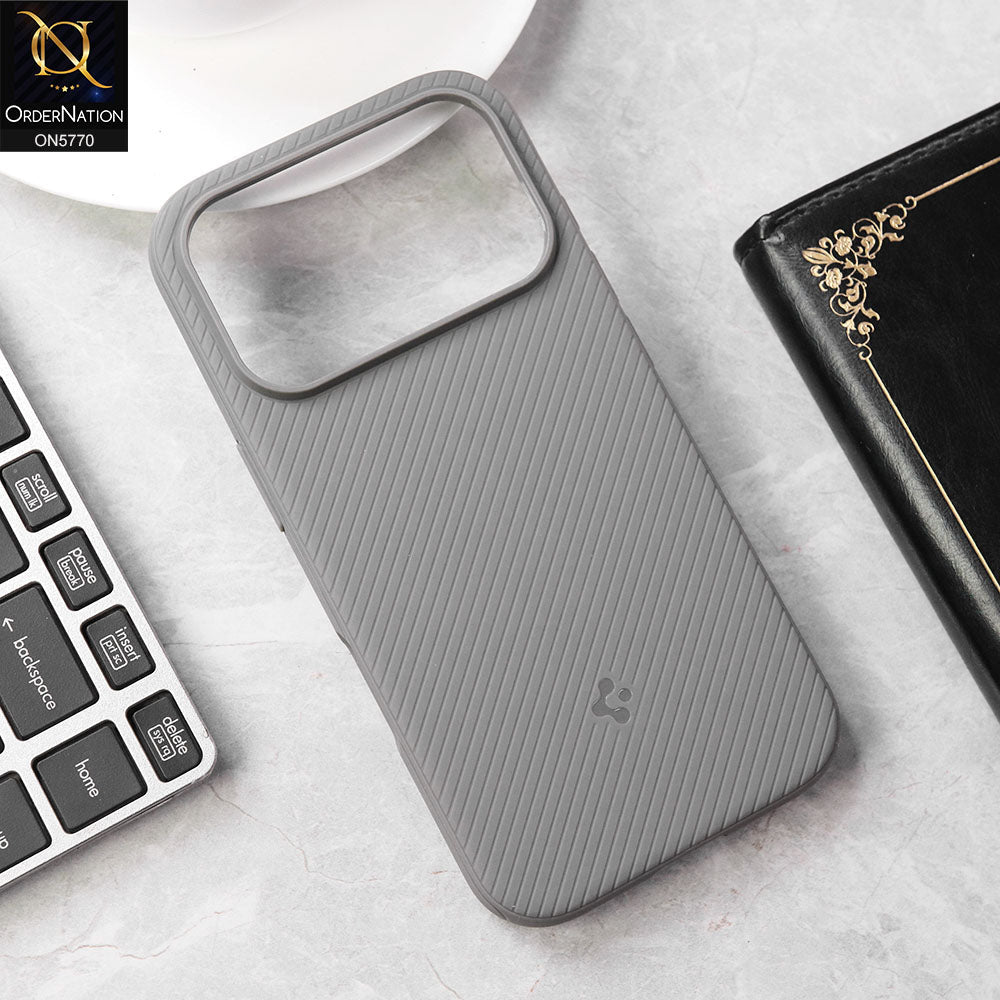 iPhone 17 Pro Max Cover - Gray - New Premium Quality Matte Leather Textured Case With Built-In MagSafe