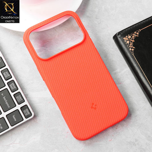 iPhone 17 Pro Max Cover - Orange - New Premium Quality Matte Leather Textured Case With Built-In MagSafe