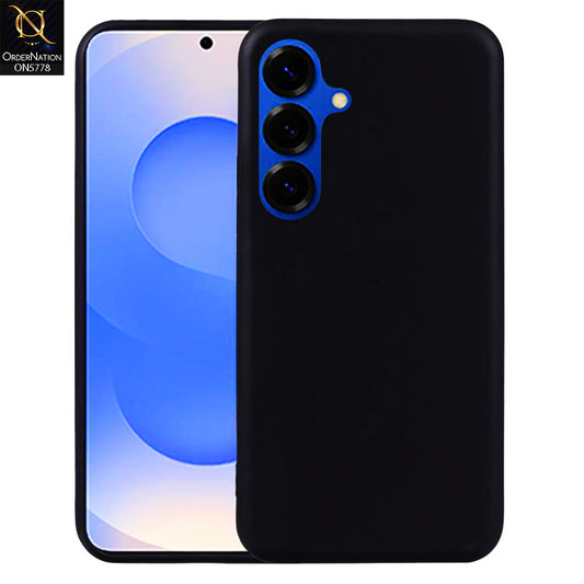 Samsung Galaxy S25 FE - Black - Soft Silicone Case With Round Bumper Matte TPU Shockproof Cover