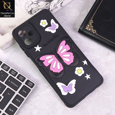 Samsung Galaxy A06 Cover - Black - 3D Butterfly Soft Case With Camera Protection Case