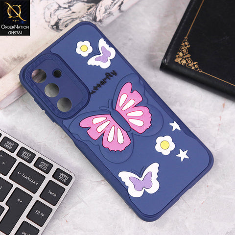 Samsung Galaxy A14 Cover - Blue - 3D Butterfly Soft Case With Camera Protection Case
