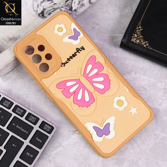 Samsung Galaxy A32 Cover - Yellow - 3D Butterfly Soft Case With Camera Protection Case