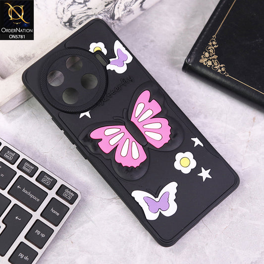 Tecno Spark 20 Pro Plus Cover - Black - 3D Butterfly Soft Case With Camera Protection Case