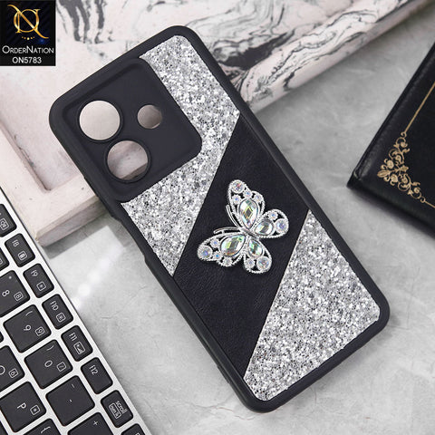 Oppo A3x 4G Cover - Silver -  New Luxurious 3D Bling RhineStone Gliter Case