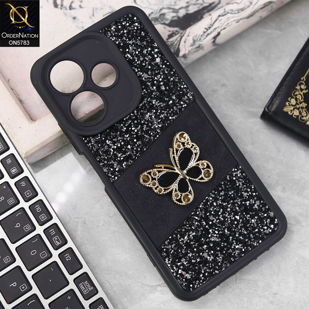 Oppo A5 Pro 4G Cover - Black -  New Luxurious 3D Bling RhineStone Gliter Case